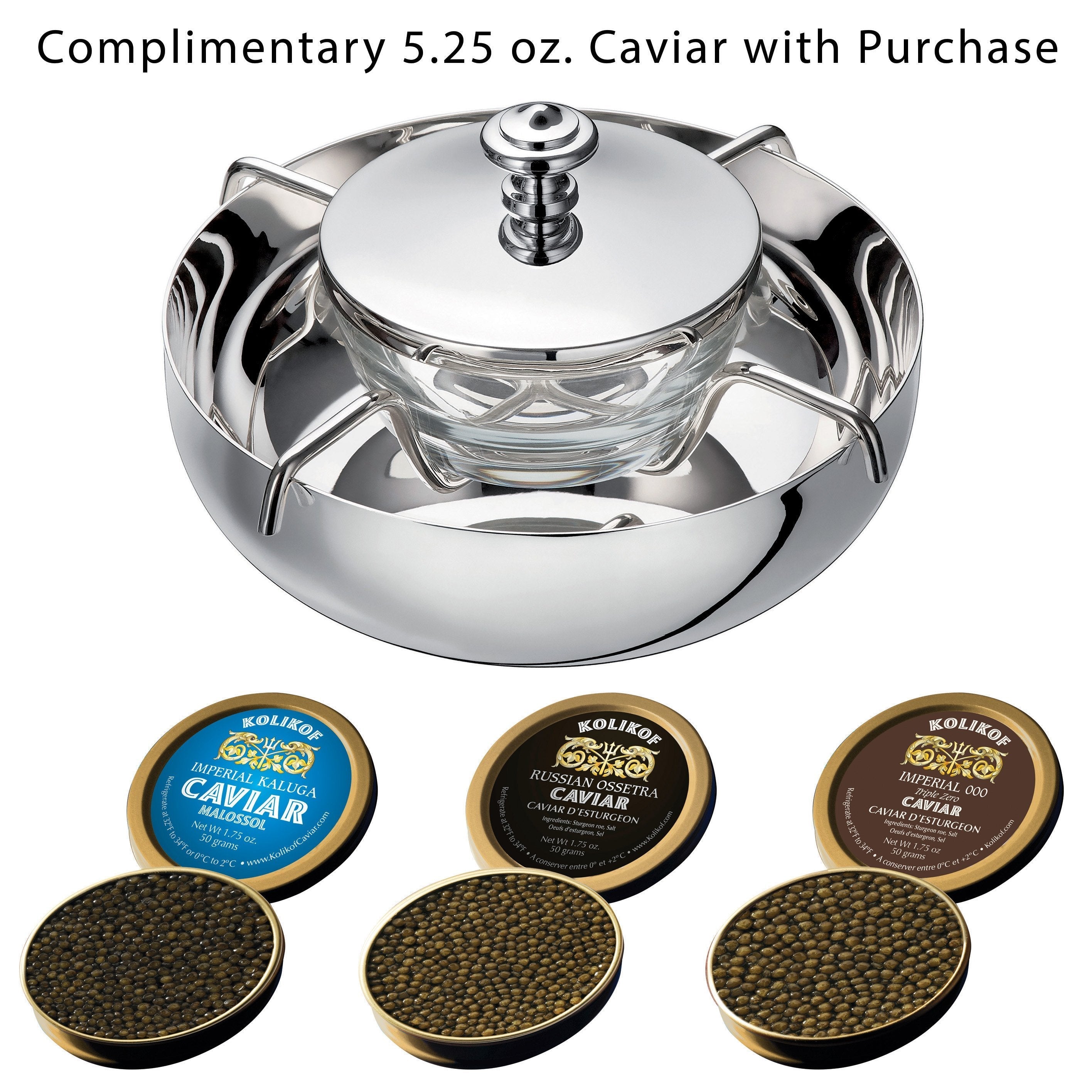 Christofle Silver Plated Albi Caviar Serving Set (& Complimentary Cavi –  Kolikof® Caviar & Gourmet