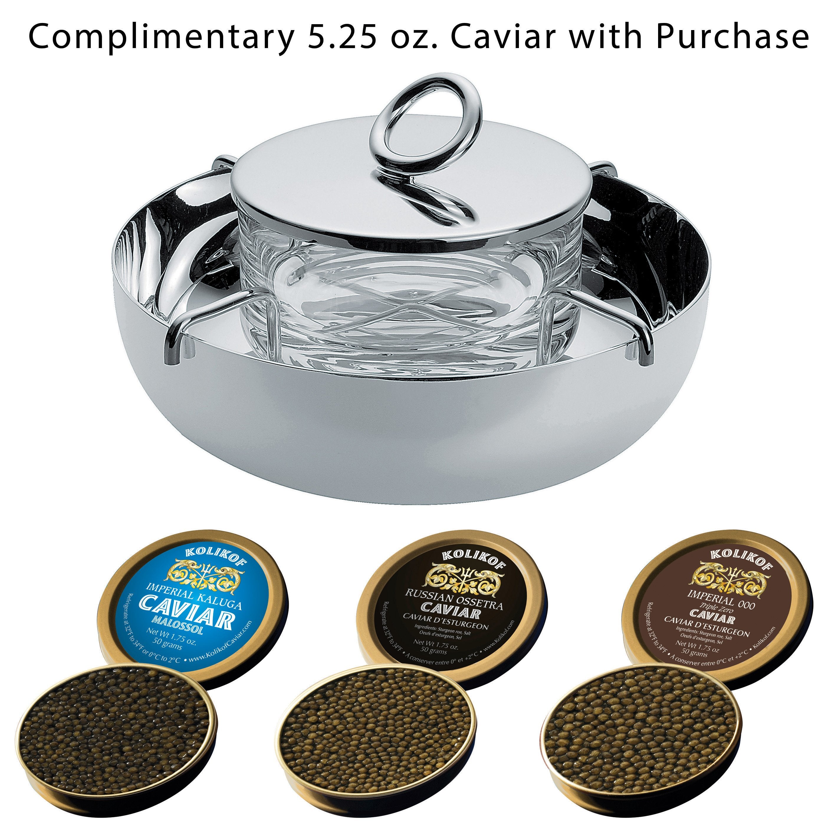Service à caviar en métal argenté Vertigo