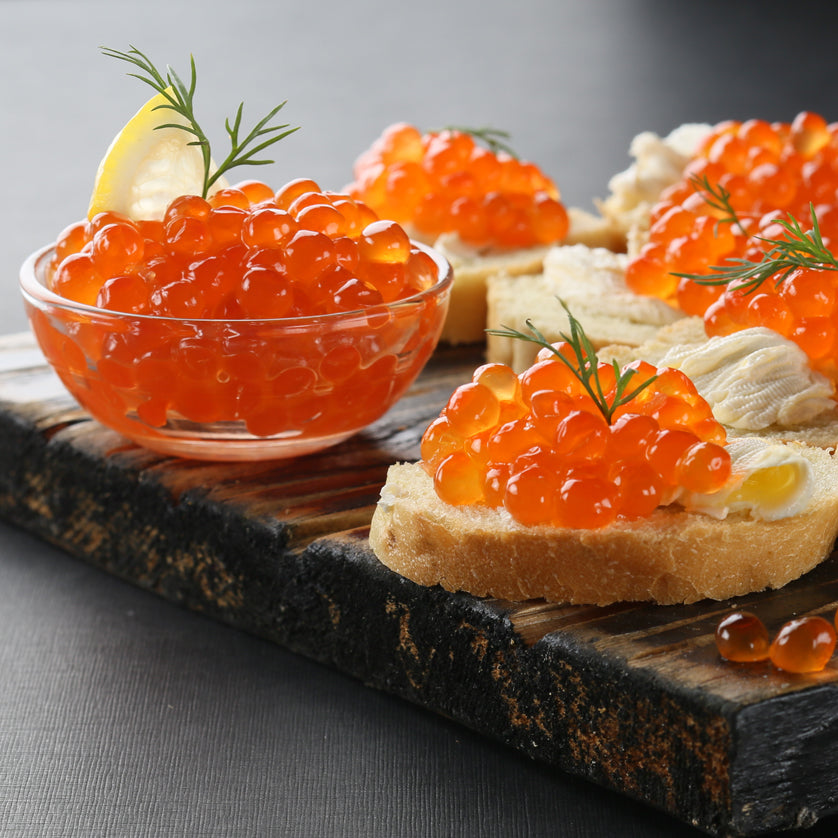 Alaskan Salmon Row with Blinis & Creme Fraiche – Kolikof® Caviar & Gourmet