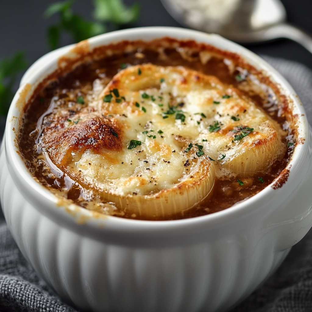 French Onion Soup with Swiss Gruyere