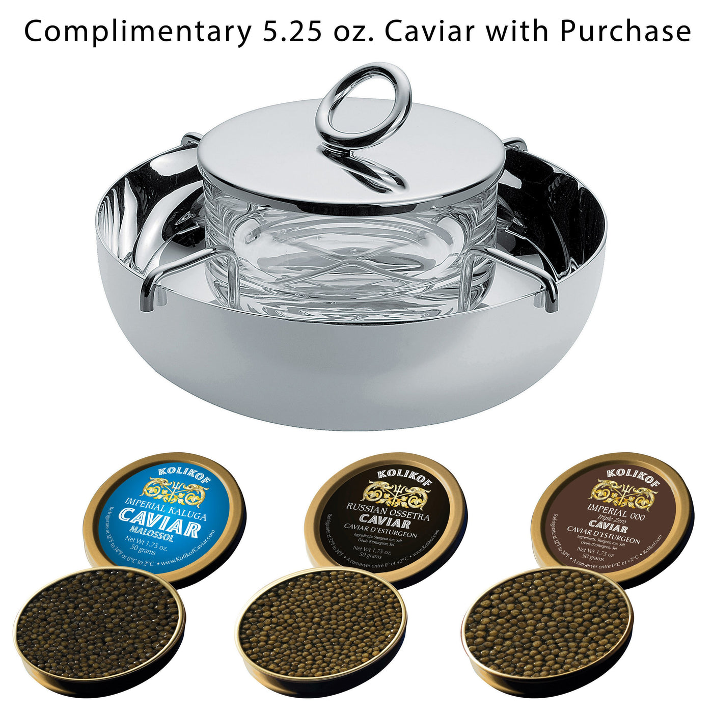 Christofle Vertigo Caviar Set (Large) and Kolikof Osetra Caviar